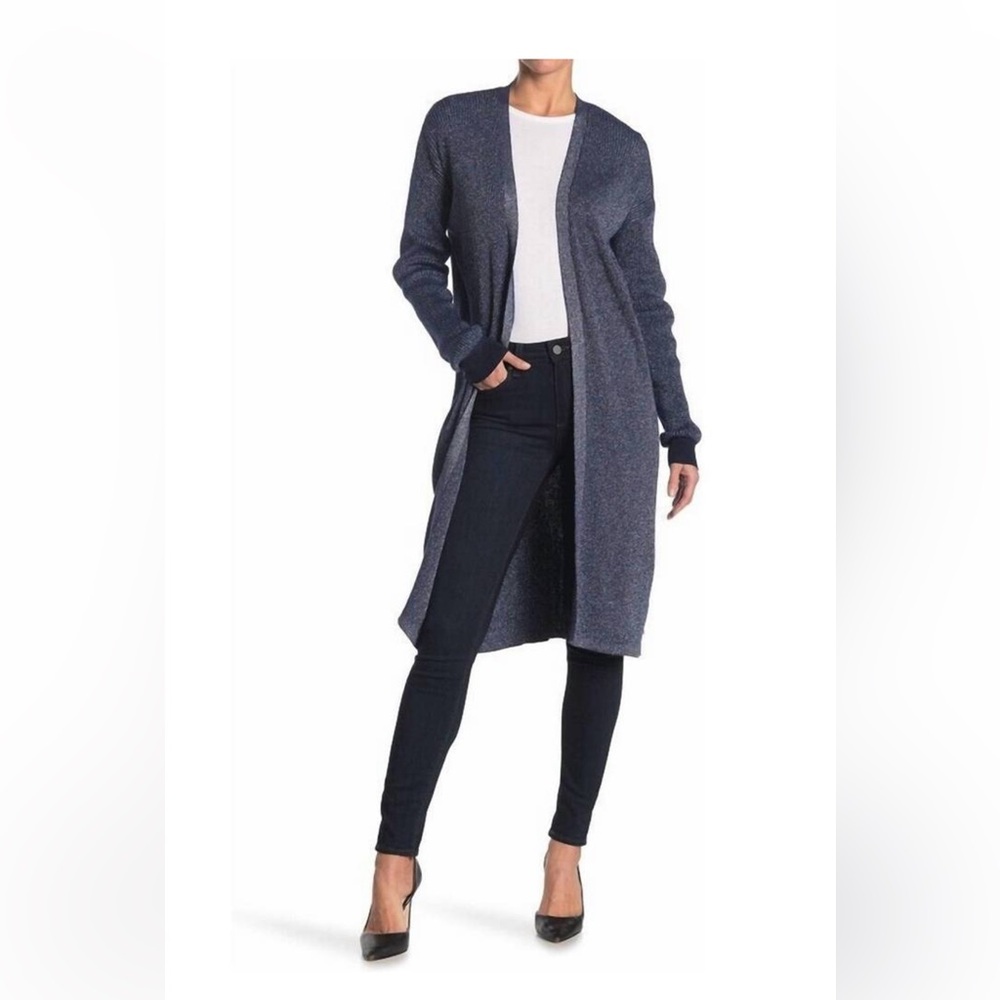 Scotch & Soda Long Lurex Cardigan in Blue